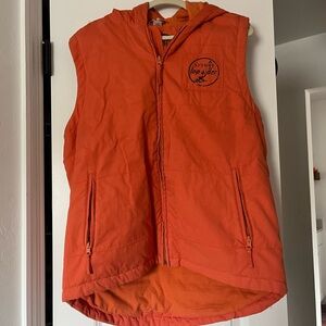 Sperry Hooded Puffer Vest in Bright Orange